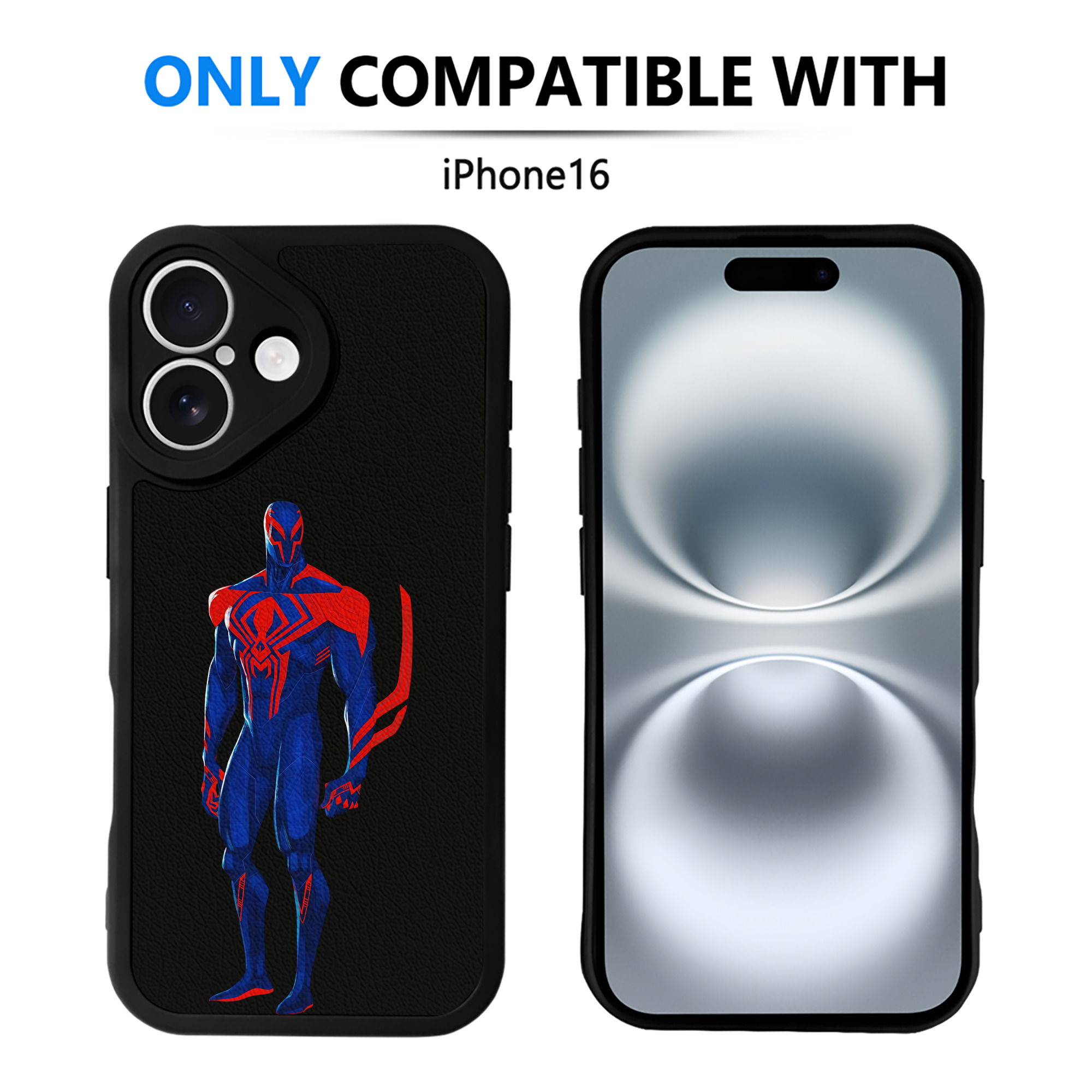 （画像用） Spider Man スパイダーマン 【iPhone 16シリーズ対応】シリコンスマホケース（レザー調） 材質：シリコン
